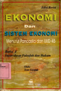 Ekonomi Dan Sistem Ekonomi : Menurut Pancasila dan UUD 45, Buku I Dasar-dasar Falsafah dan Hukum